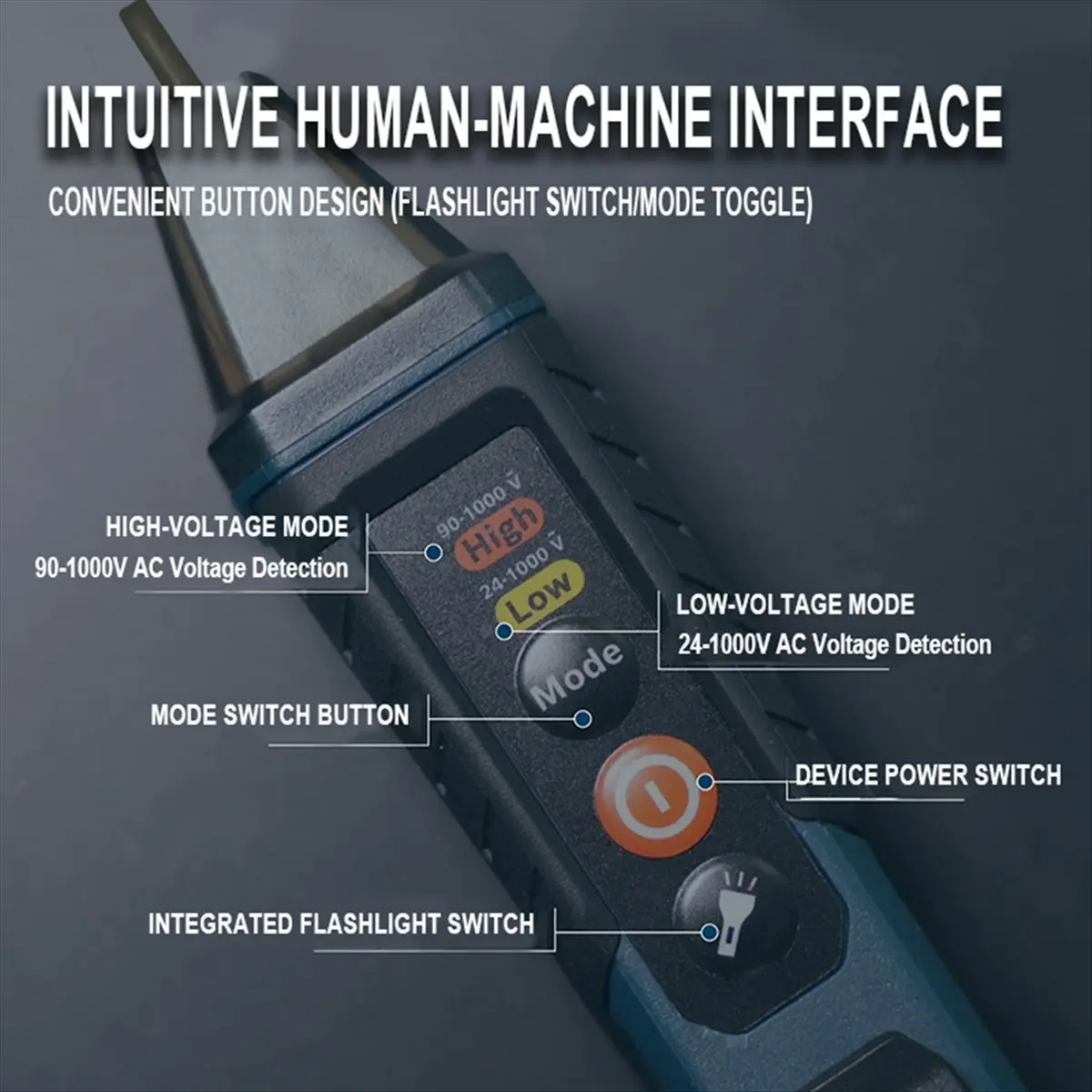 Фото (BABQ) Бесконтактный тестер напряжения BOSCH GVD 1000-17 с функцией самопроверки, класс защиты IP67, двойное напряжение для работы с электродрелью №5