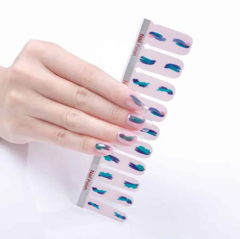 Полное покрытие самоклеящиеся наклейки для дизайна ногтей милые обертывания