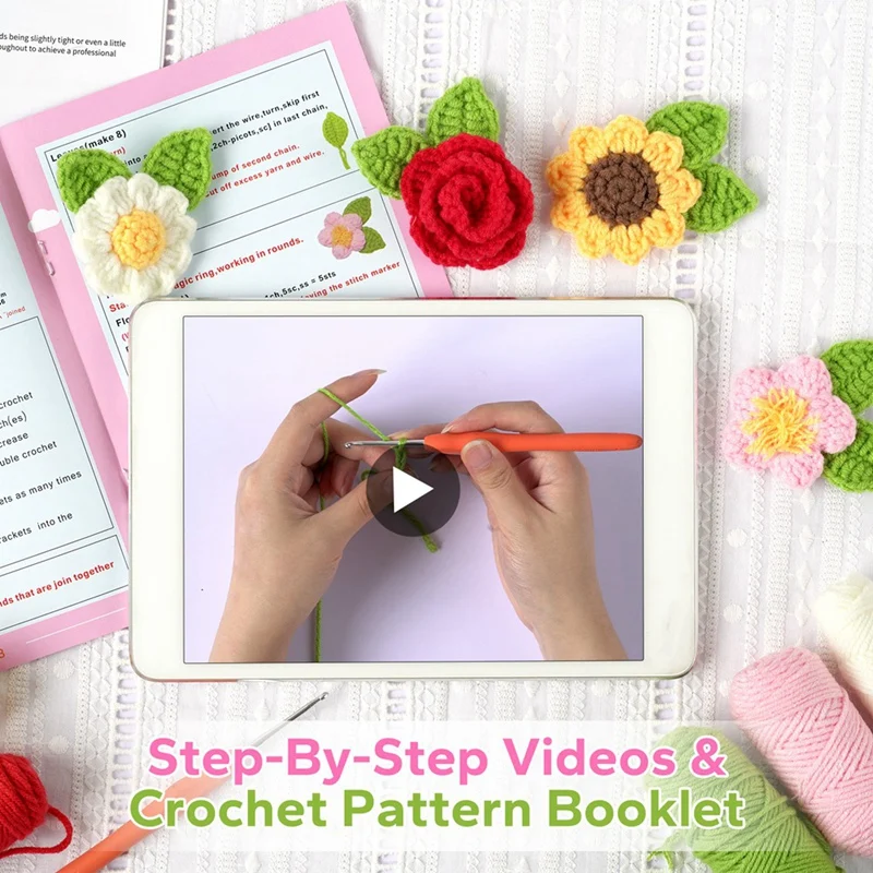 1 Набор для вязания крючком начинающих вязаный стартер + пошаговые