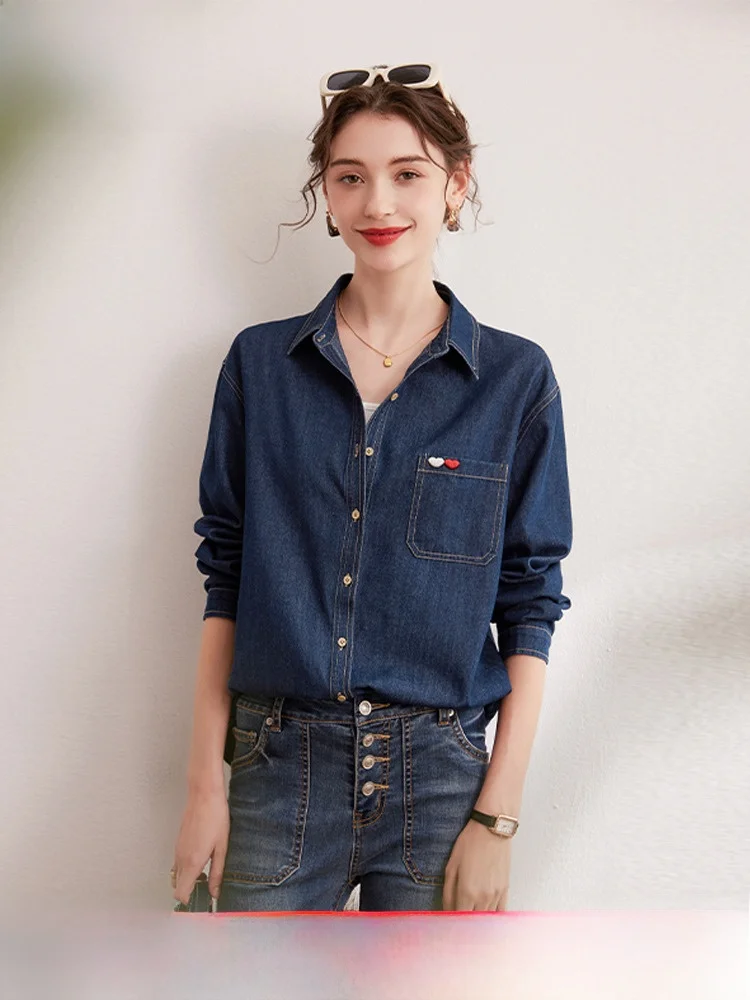 Wht Language Design контрастная цветная рубашка с лацканами и вышивкой осень 2023 новая