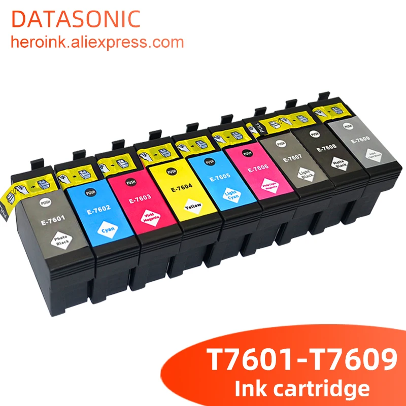 

P600 Compatible Ink Cartridge for Epson T7601 T7602 T7603 T7604 T7605 T7606 T7607 T7608 T7609 suit For Epson SURECOLOR SC-P600