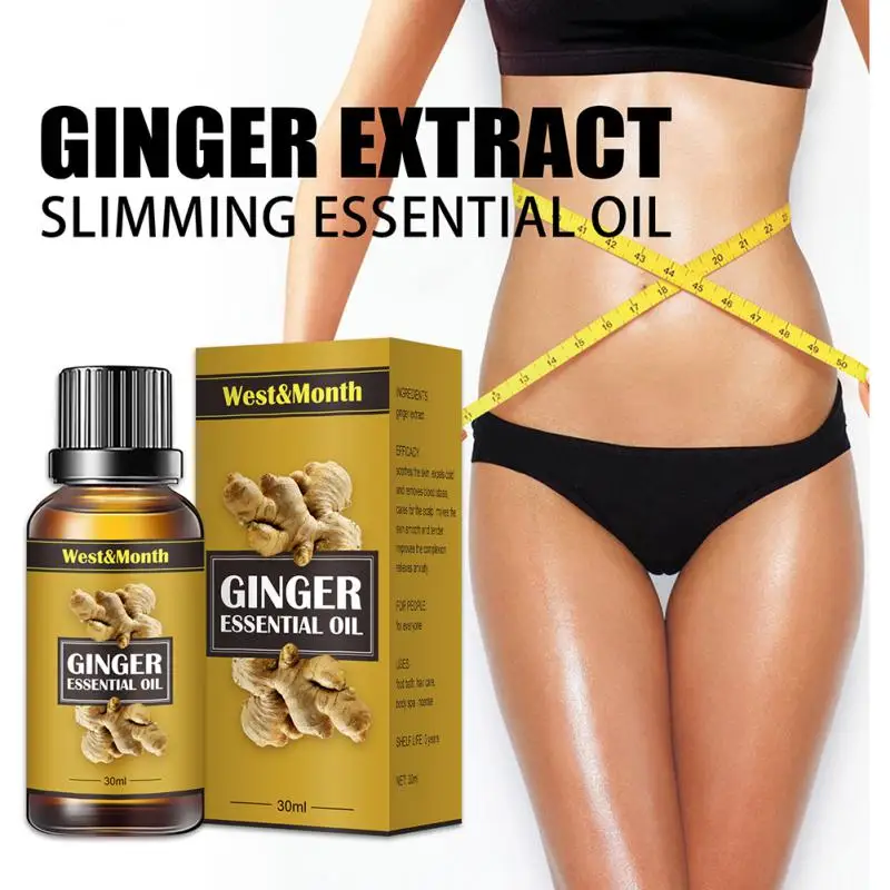 

West&Month 30ml Ginger Essential Oil Abdominal Slimming Massage Oil Relieves Stress Improves Complexion And Nourishes Skin Care