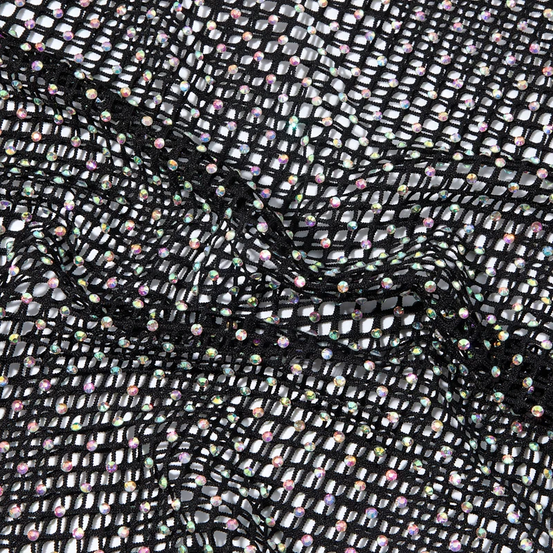 Leqoel блестящая женская юбка сетчатые прозрачные черные рубашки женские