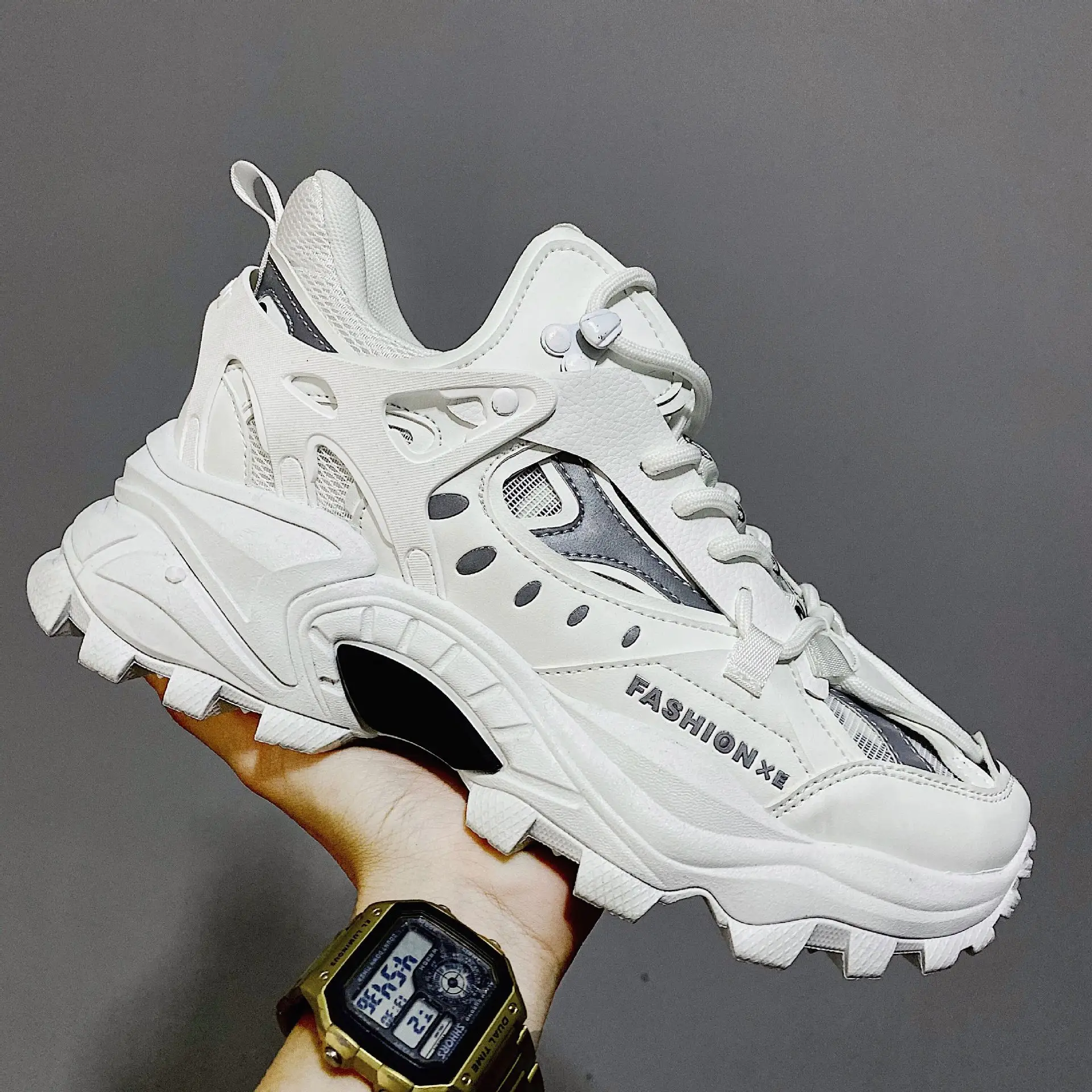 Men Harajuku Shoes Chunky Sneakers Men Black Sneakers Men High Fashion Zapatos Hombre S76