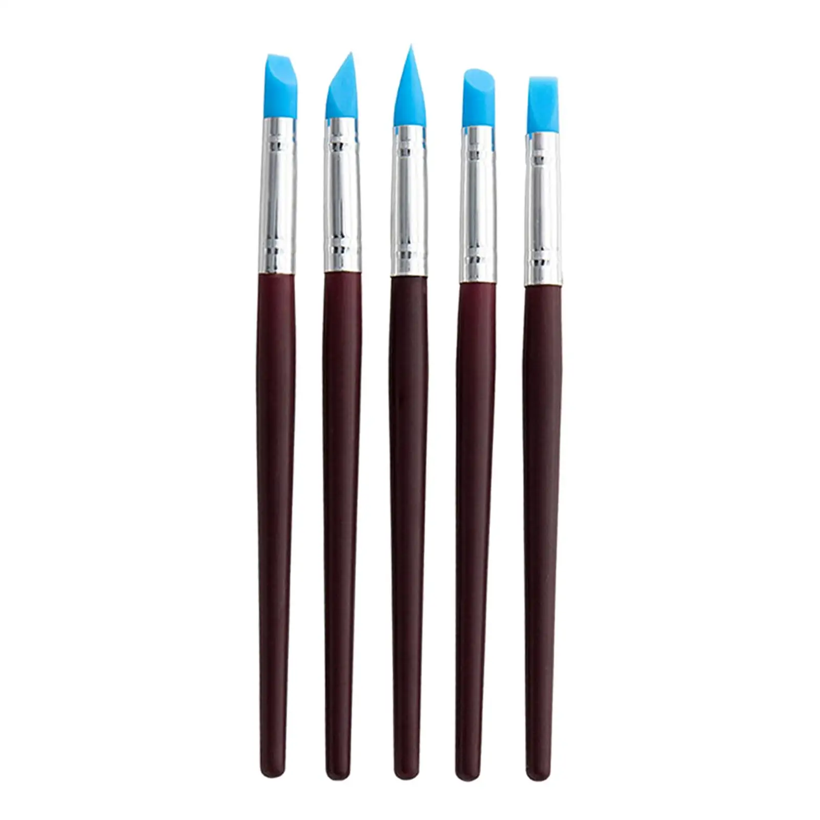 5x Pottery Clay Tools Rubber Tip Paint Brushes Set Polymer Clay Tools Silicone Polymer Clay Sculpting Tools for DIY Handicraft