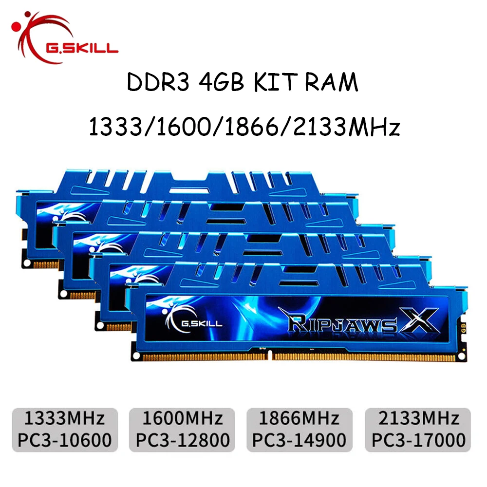 

G.SKILL DDR3 4 Гб комплект 1333 МГц 1600 МГц 1866 МГц 2133 МГц память для настольного компьютера 240 контактов 1,5 В ОЗУ PC3-12800 14900 оперативная память DDR3