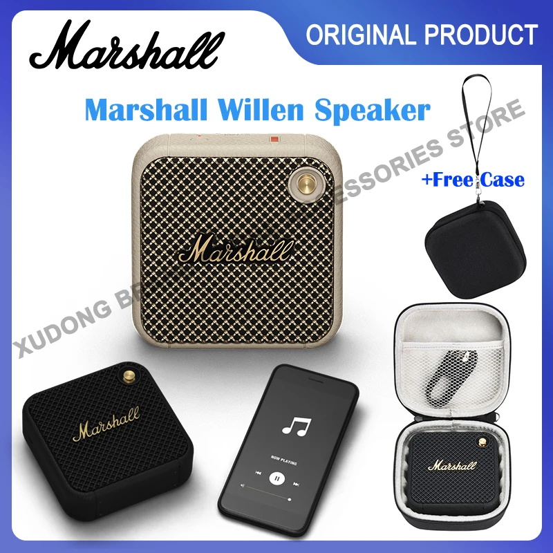 

Original Marshall Willen Portable Speaker IP67 Wireless Bluetooth Sports Speakers Outdoor Stereo Bass Sound Waterproof Free Case