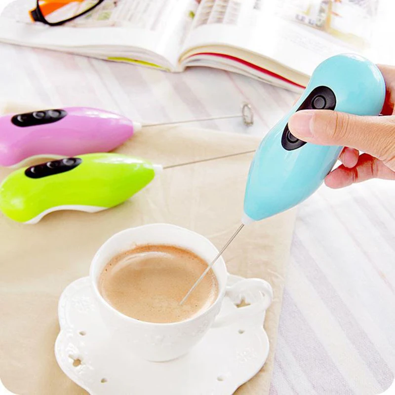 

Stainless steel hand-held electric egg beater Mini coffee tea blender