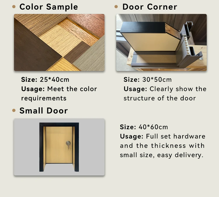 Prettywood Door Color Образец Маленькая дверь Полный комплект Аппаратная модель для