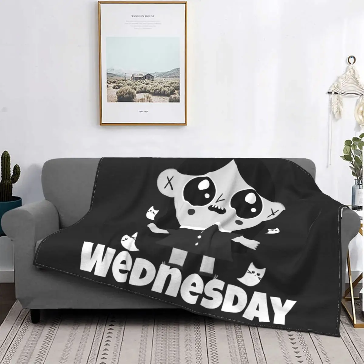 

Wednesday Addams Kawaii Blanket Wednesday Addams Fleece Flannel Summer Breathable Lightweight Plaid Throw Blankets For Bedding