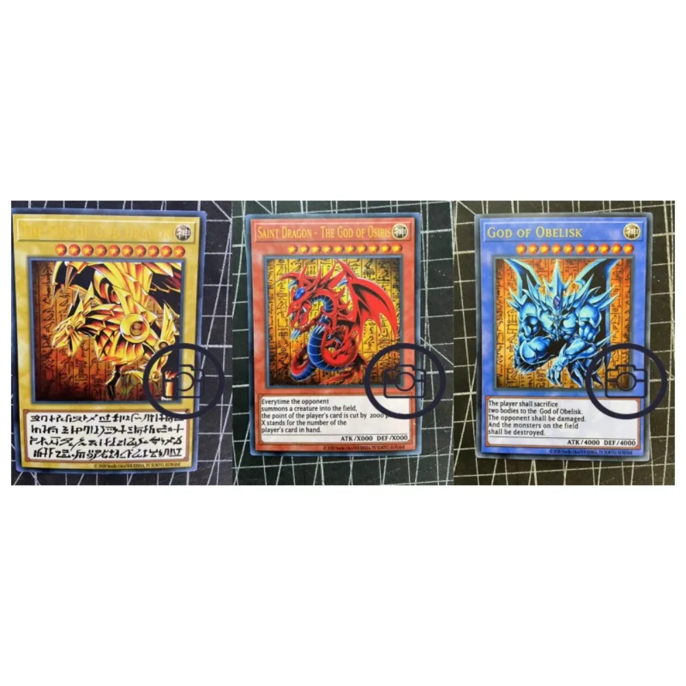 3 шт./компл. Yu Gi Oh Slifer Небесный Дракон обелиск рефракция ментора флэш-карта аниме