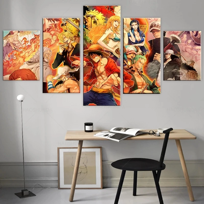 

5 шт., декоративная картина на холсте, Luffy Zoro Sanji