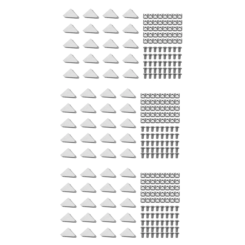 

60 шт. угловой кронштейн, 120 шт. M5 X 10 мм Т-образные гайки, 120 шт. m5x10 мм болт с шестигранной головкой