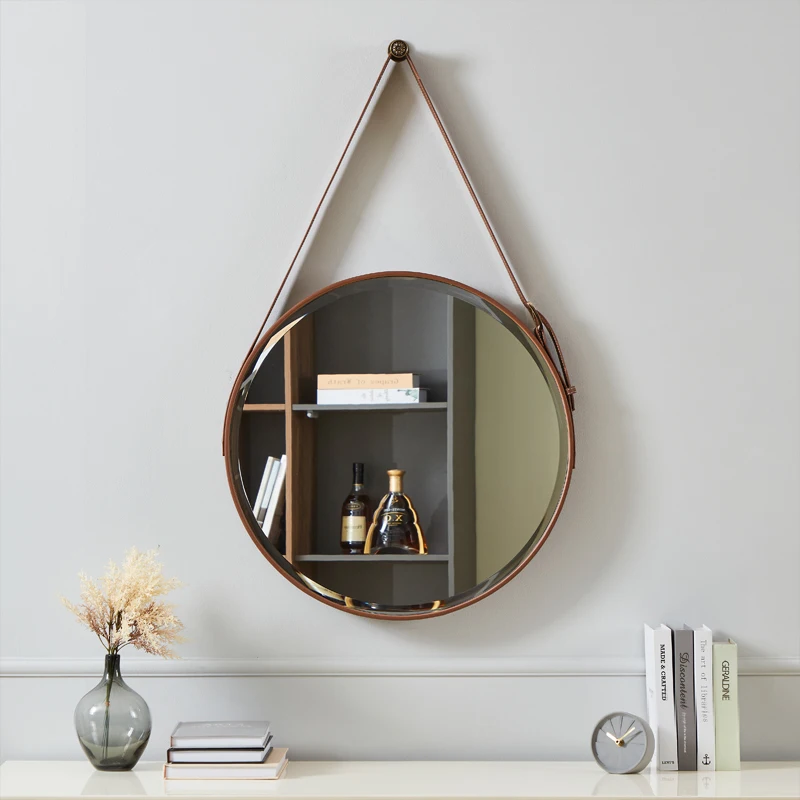 

Led Bathroom Round Wall Mirrors Decorative Hangingtoilet Cosmetic Mirror Dressing Table Kamer Decoratie Nordic Decoration XY50dm