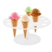 food cone holder popcorn ice cream stand 16 hole eco friendly transparent acrylic party birthday kids home sushi hand roll