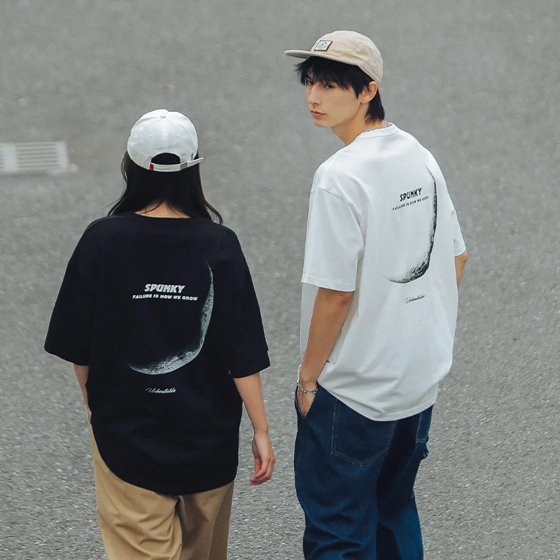 

Мужская Летняя свободная футболка с принтом лунного затмения 2022