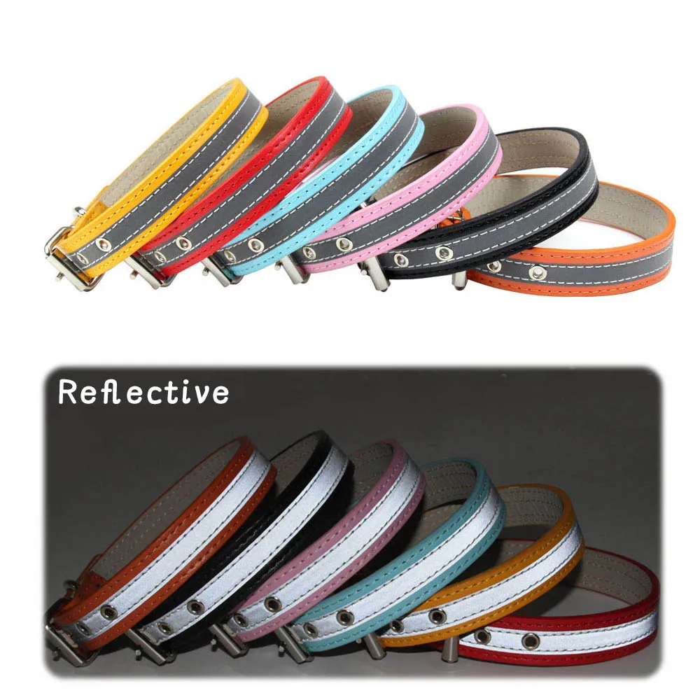

Reflective Dog Collar Safety Dog Accessories PU Leather Puppy Collars For Small Dogs Medium Large Pet Supplies Flashing Collar