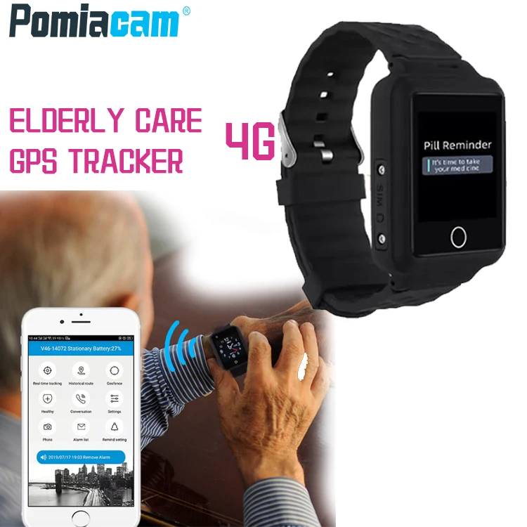 4G GPS watch with audio  Elderly Care GPS Tracker 4G SIM LTE GPS Tracker Children elderly finder Anti-lost SOS with video call