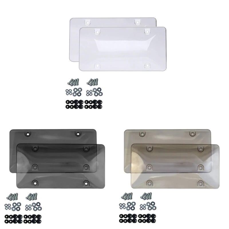 

2x Clear Reflective Anti-Speed Red Light Toll Camera Stopper License Plate-Cover Modified License Plate Protective XXFF