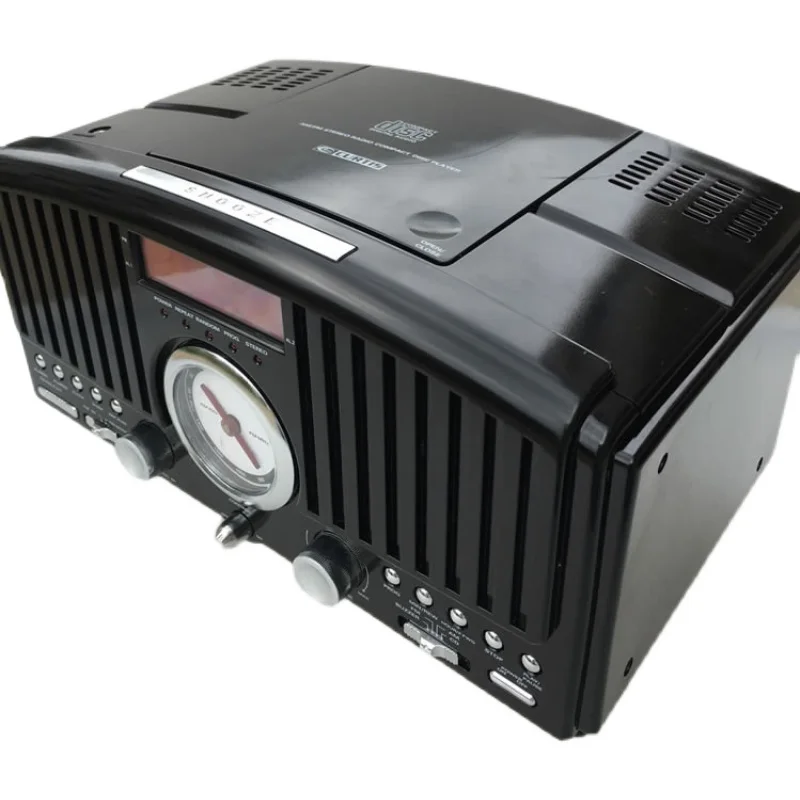 German vintage cd player, electronic alarm clock, mechanical radio, desk top combination, audio, home decoration and ornaments