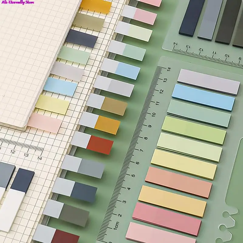 

200Sheets Retro Morandi Index Memo Pad Posted It Sticky Notes Paper Sticker