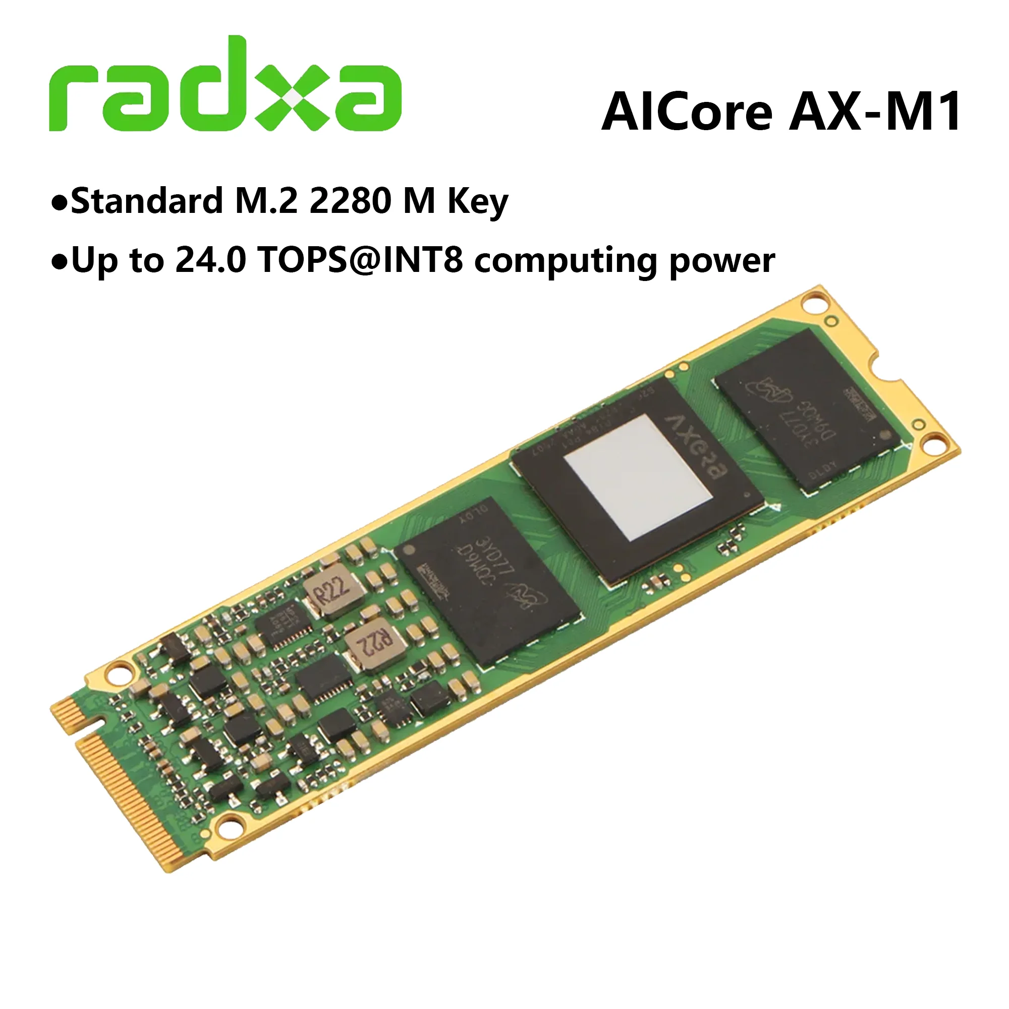 Фото Модуль ускорения ИИ VivaCTRadxa AICore AX-M1 Axera AX8850, 24 TOPS@INT8, 8 ГБ ОЗУ LPDDR4X, M.2 2280, совместим с ROCK 5B+ Roc №4