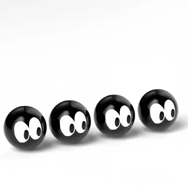 

4 шт./компл., универсальные милые колеса, шины, клапаны, декоративные круглые шарики для автомобиля, фургона, нержавеющие, пы...