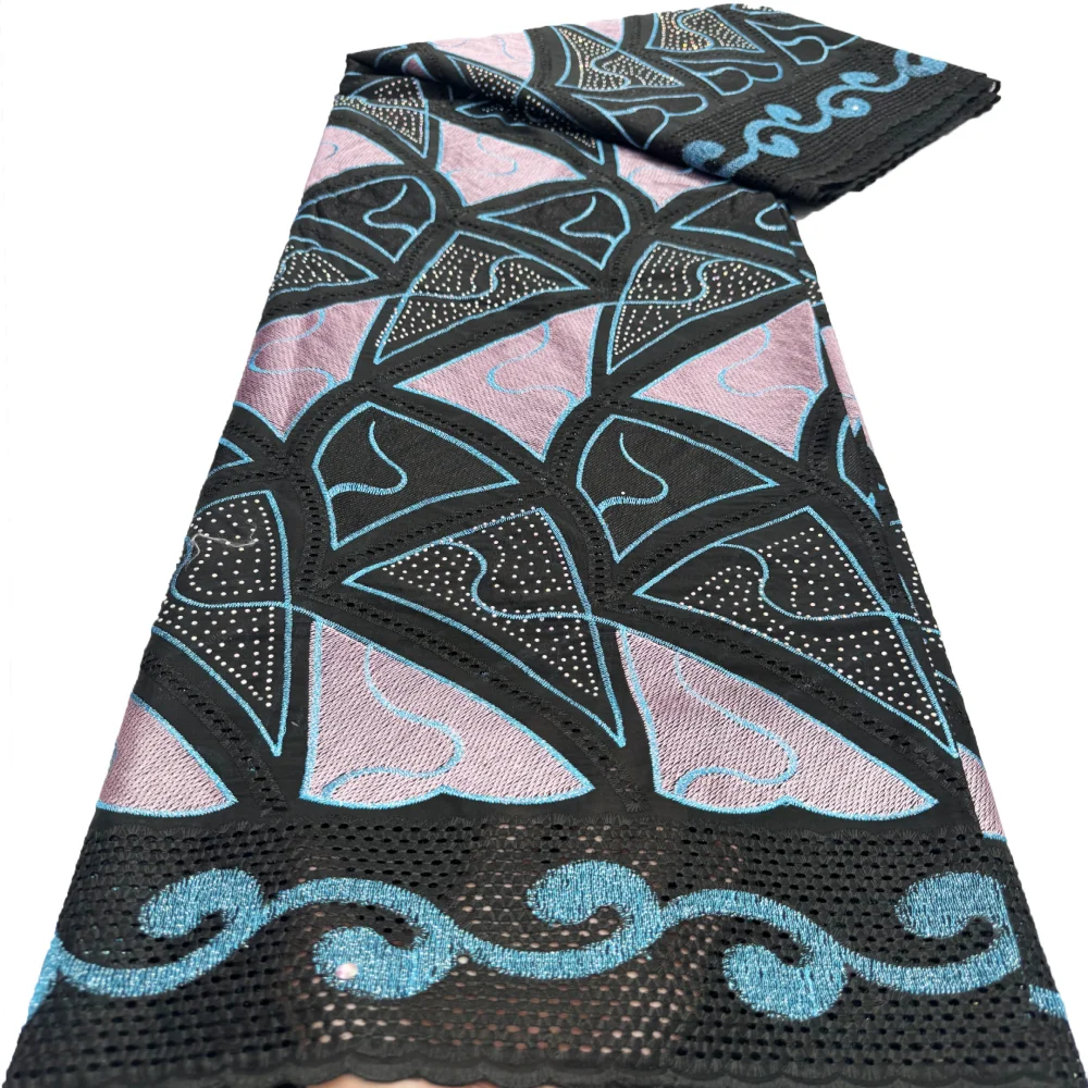 2024 Высококачественная Нигерийская Хлопковая Кружевная Ткань С Вышивкой