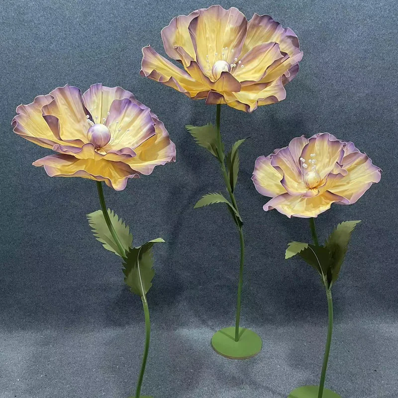 Гигантский искусственный букет большой размер маковые бумажные цветы
