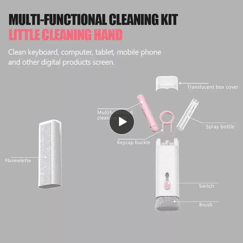 

Brush Kit Earphone 7-in-1 Cleaner Keycap Puller Kit Multifunctional Computer Keyboard Cleaner Cleaning Tools Portable