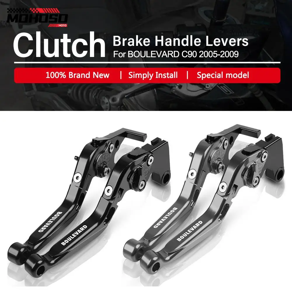 

Motorcycle CNC Brakes Adjustable Folding Extendable Clutch Brake Handle Levers BOULEVARD C90 2005-2009