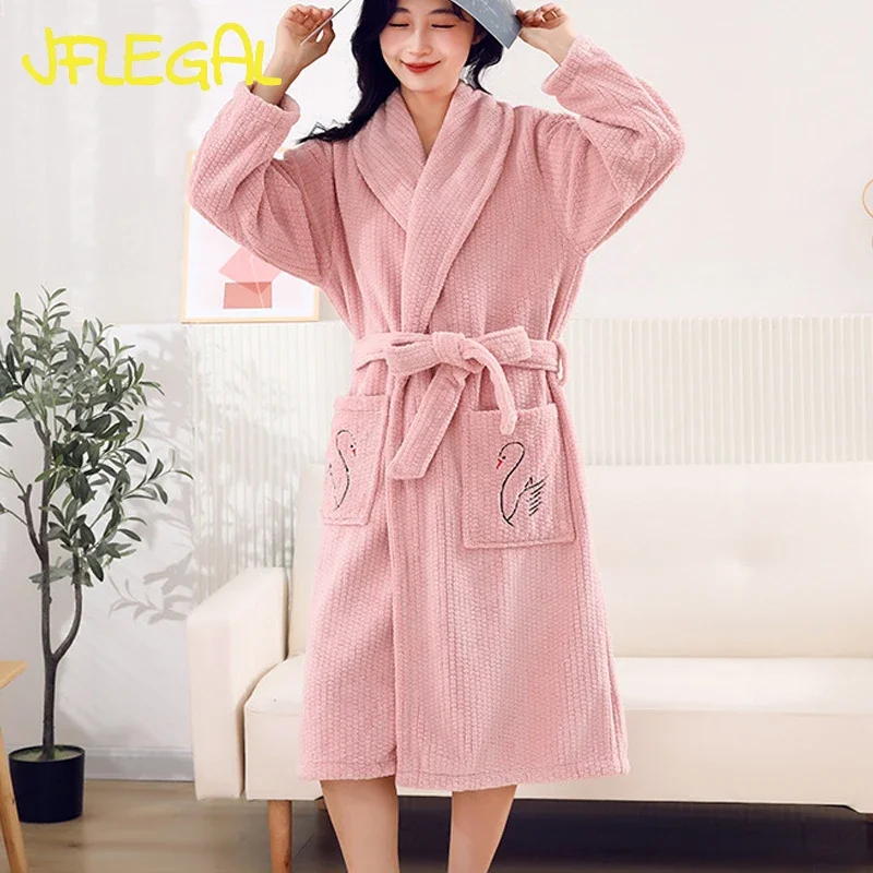 JFLEGAL 2024 новый банный халат из кораллового флиса для мужчин и женщин домашнее