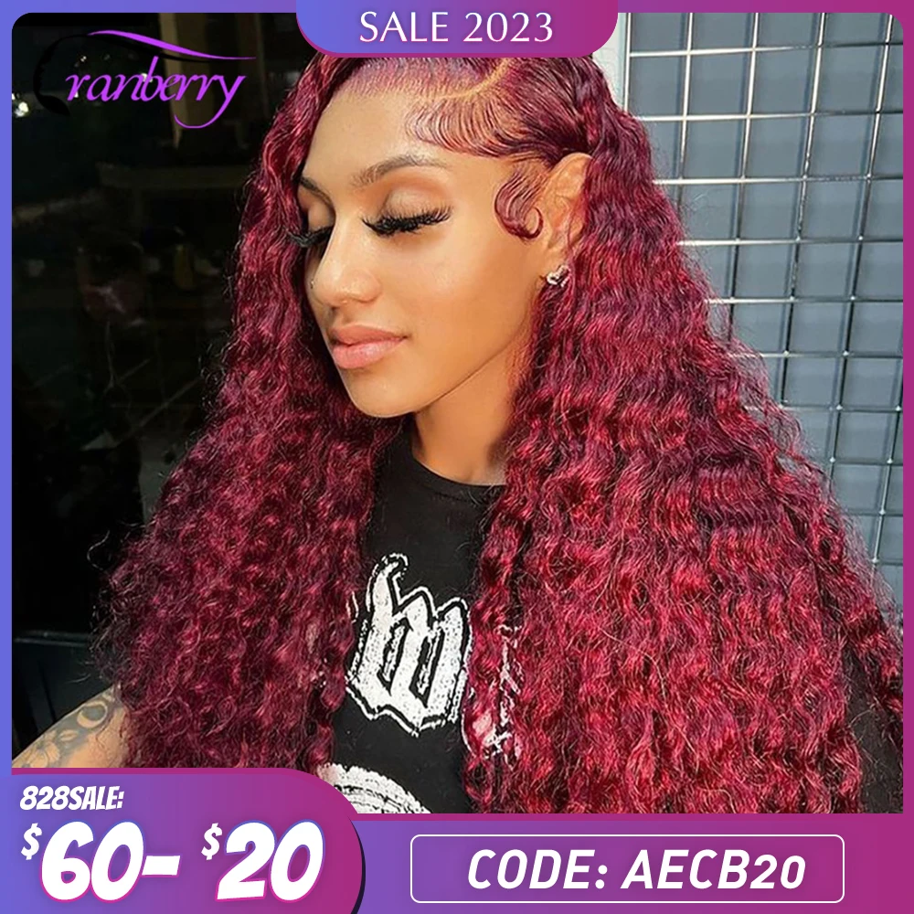 Ed Deep Wave Lace Front Human Hair Wigs Cranberry Brazilian Deep Wave Lace Frontal Wig