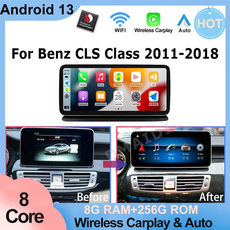 

Car Video Player GPS Navigation For Mercedes Benz CLS Class W218 Factory Price Qualcomm Android13 Auto Radio Stereo CarPlay 4G