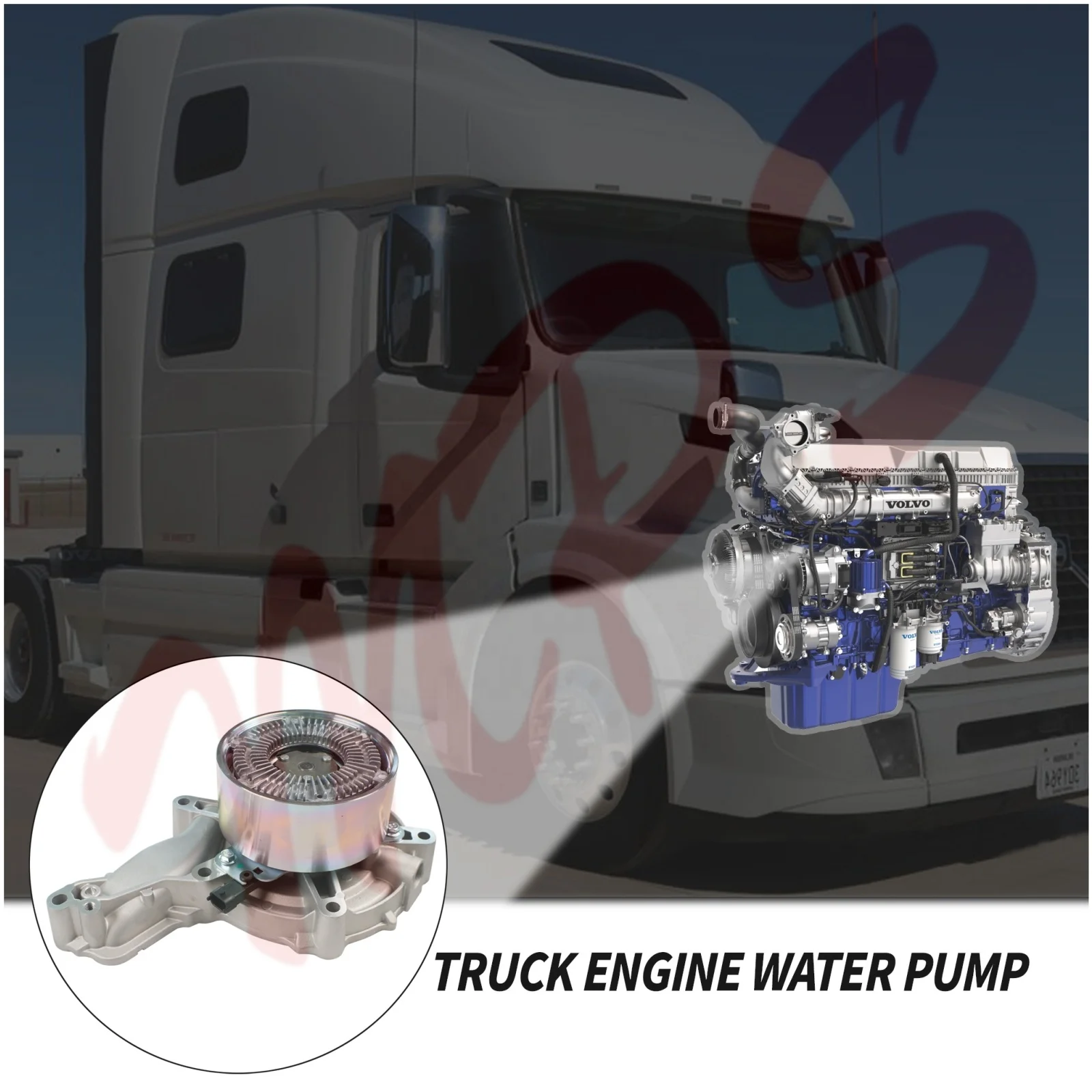 Сверхмощный водяной насос с муфтой для Volvo VA VH VNL Engine D13 D16 Renault 24152057 85151955 22183231 22552995