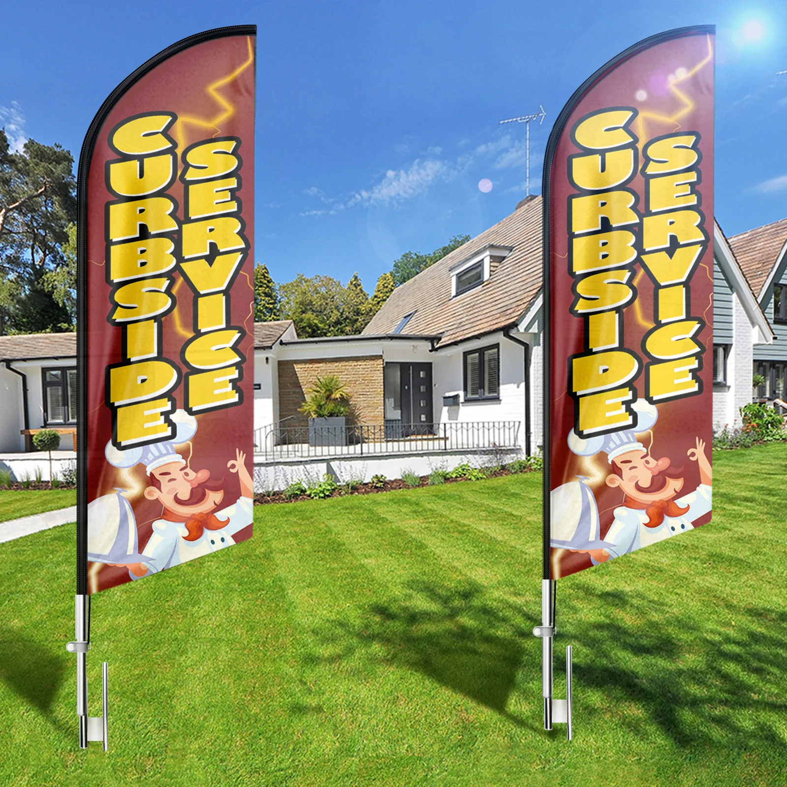 Уличный печатный баннер для сервиса Curbside декоративный дисплей индивидуальный