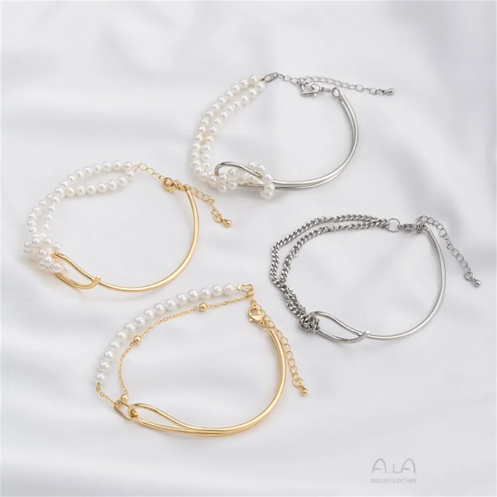 Полукруглый браслет 14-каратное золото аксессуары ручная работа сделай сам