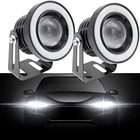 Универсасветильник Противотуманные фары COB, 2 шт., 12 В, светодиодные дневные хосветильник огни разных цветов на выбор, водонепроницаемые супер яркие противотуманные фары с ангельскими глазами, 64 мм