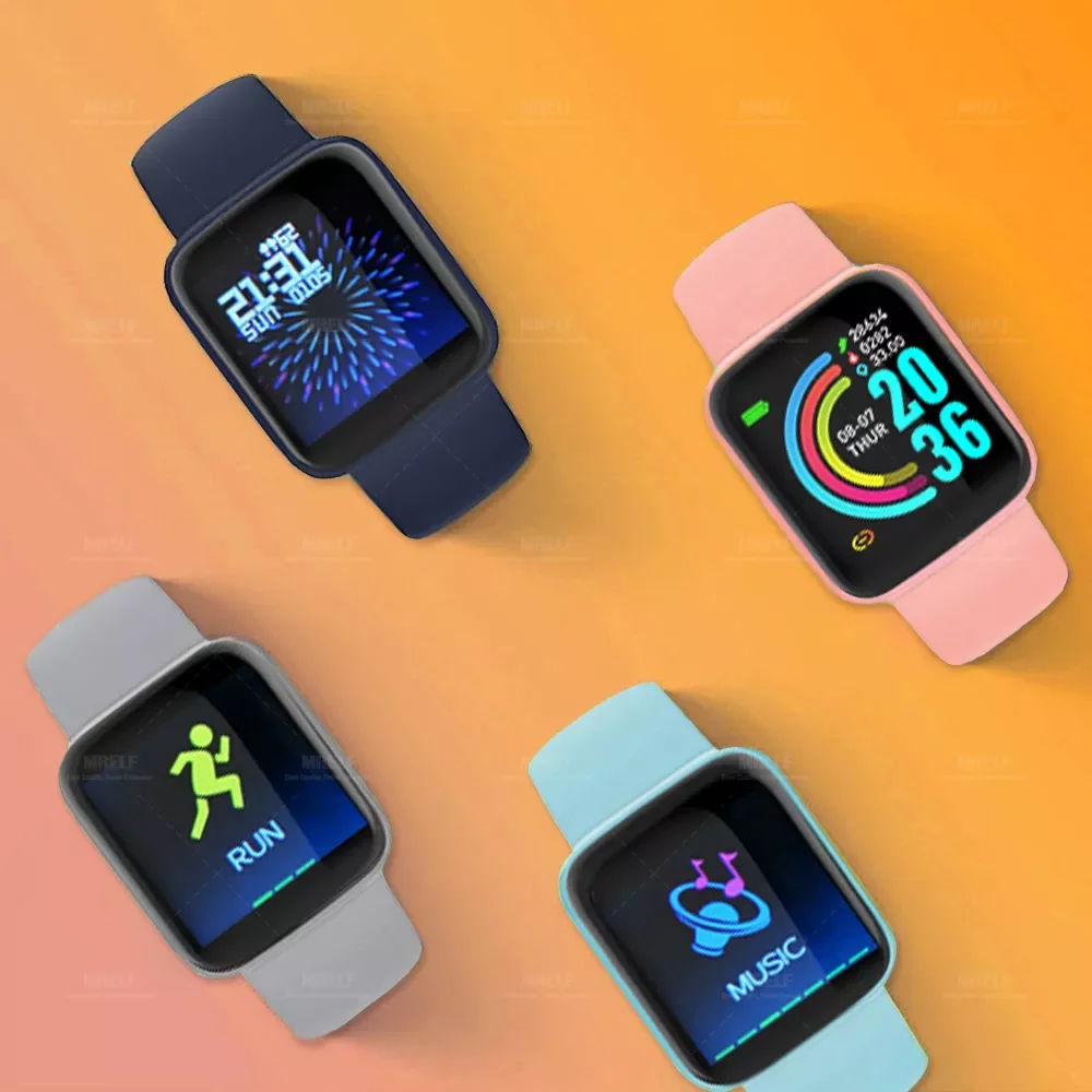 

Fitness Smart Watch For Women Men Clock Children'S Watches Kids Macaron Smart Watch For Android Smartwatch Women'S