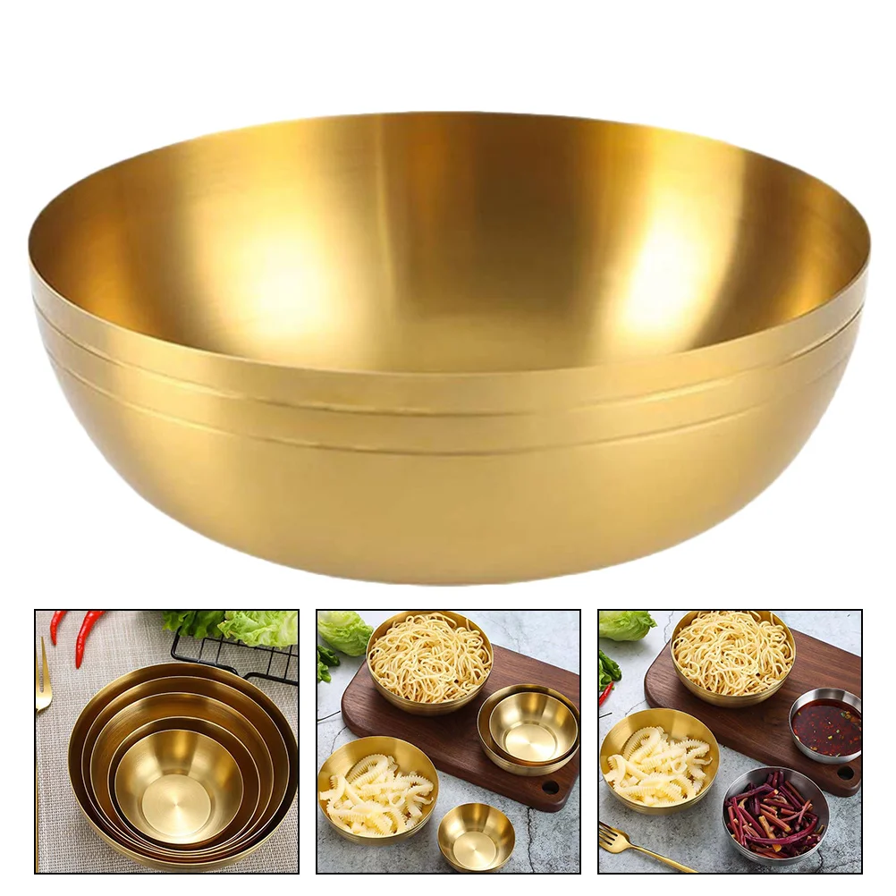 

Bowl Noodle Bowls Salad Steel Stainless Dessert Fruit Serving Cereal Mixing Soupinstant Metal Dish Asian Ramen Container