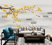 beibehang custom ginkgo biloba flowers and birds photo wallpaper murals wallpapers living room bedroom home decor wall painting