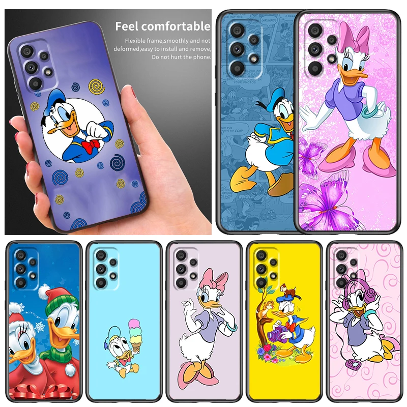 

Anime Cute Donald Duck Phone Case For Samsung A73 A72 A71 A53 A52 A51 A42 A33 A32 A23 A22 A21S A13 A04 A03 5G Black FUnda