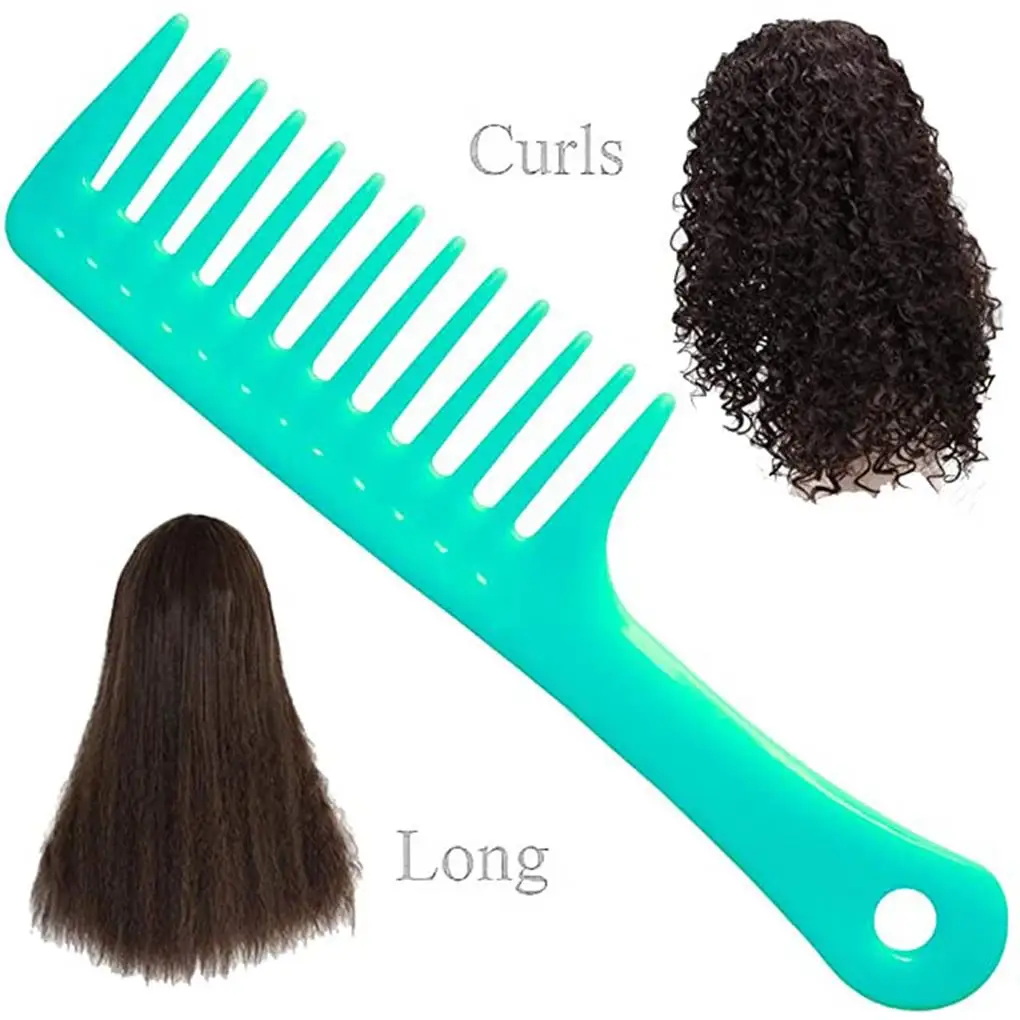 

Plastic Wide Tooth Comb for Curly Hair Long Hair Wet Thicken Hair Detangling Comb