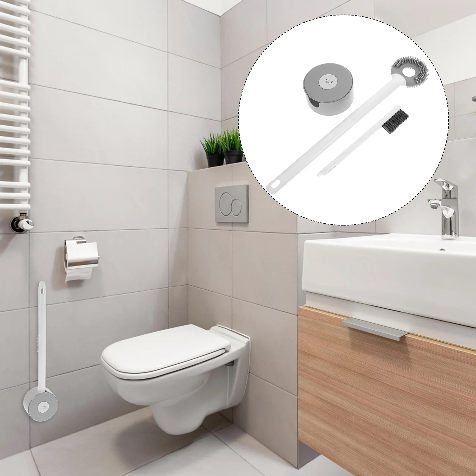 

1 Set Practical Bathroom Cleaning Toilet Bowl Scrubber Rubber Toilet Brush Toilet Brush Bathroom Toilet Brush