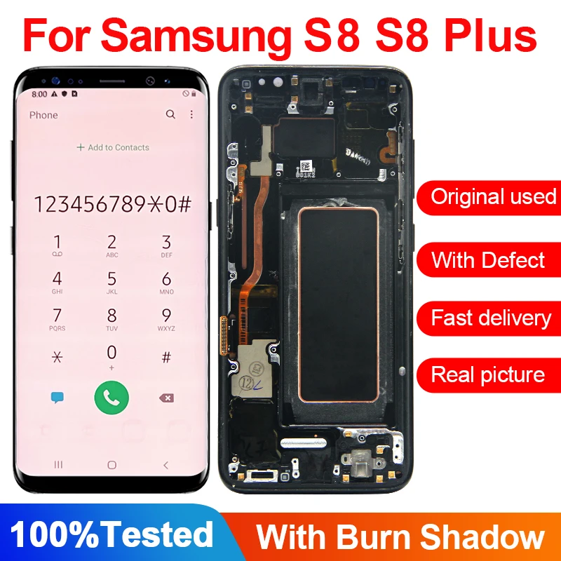 5.8"Galaxy S8 G950 Display With Burn Shadow For Samsung Galaxy S8 Lcd S8 Plus G955F Screen Replacement Touch Screen Digitizer