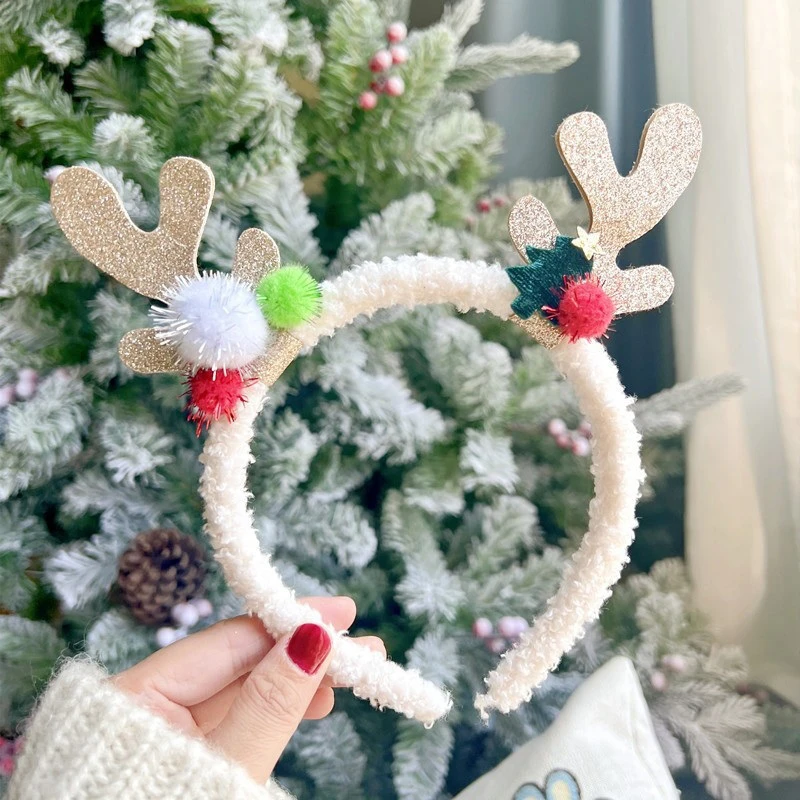 

New Christmas Decoration Headband Christmas Elk Deer Antler Hair Bands Adult Children Festival Party Supplies
