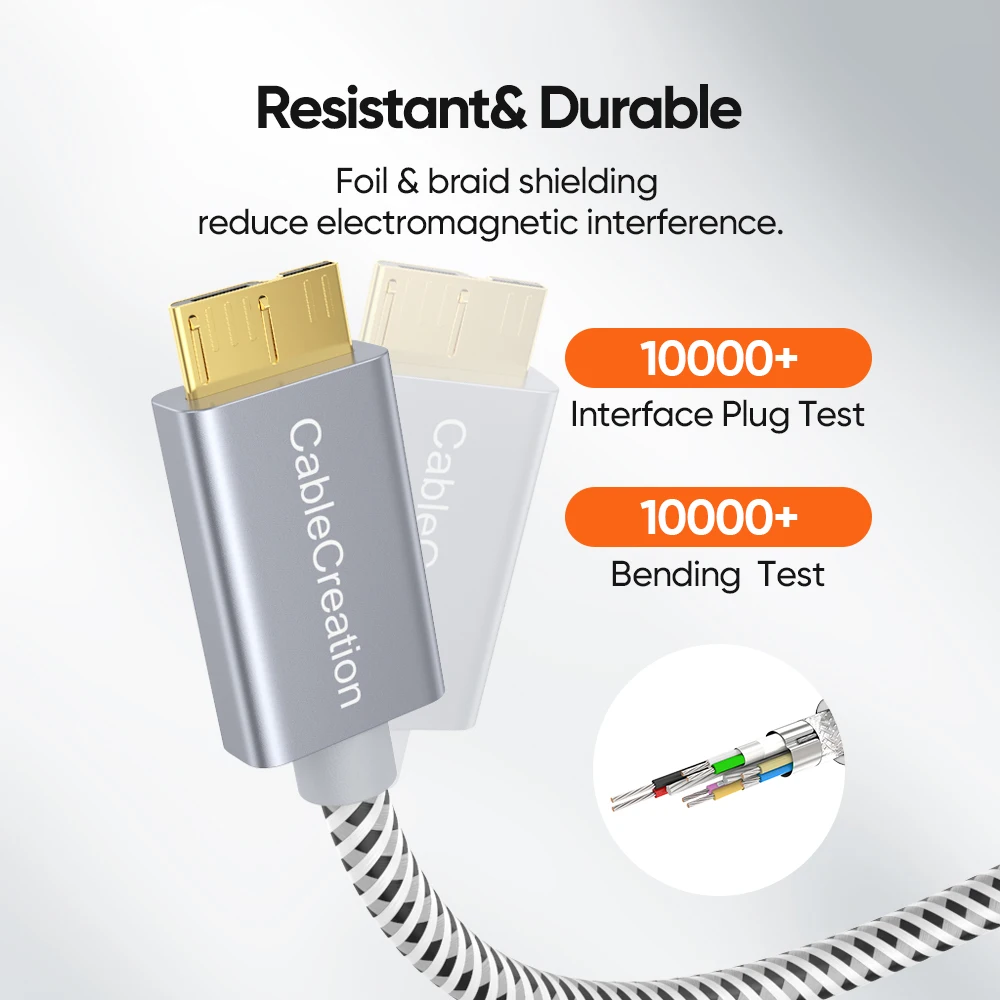 CableCreation Type USB C to Micro B Cable 10Gbps Fast Data External Hard Drive Disk for SSD HDD PC MacBook Pro 0.3m 1m |