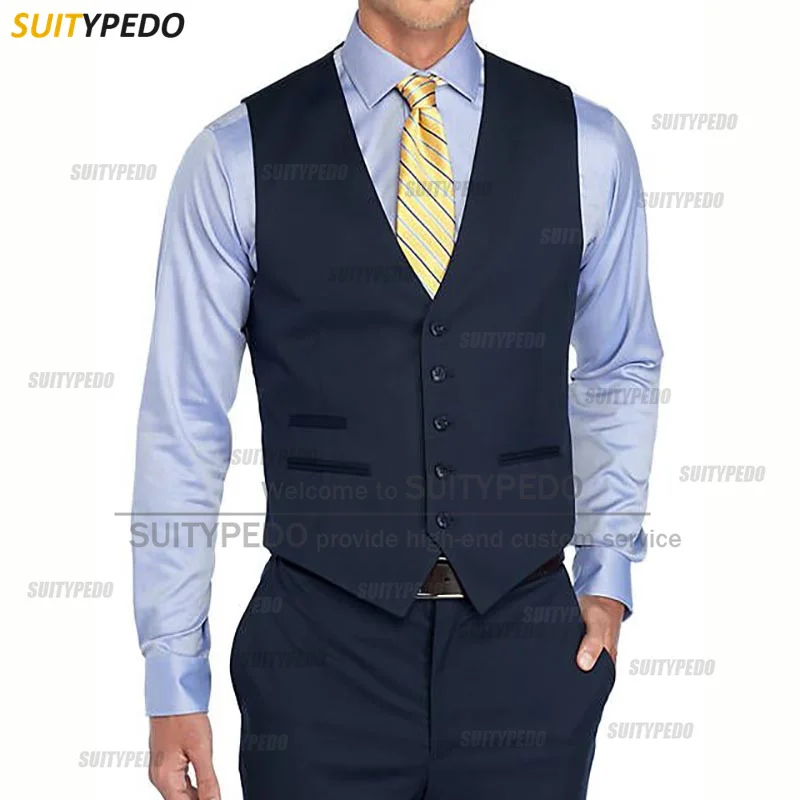 2025 новейший приталенный черный мужской костюм с шалью и лацканами жилет на заказ