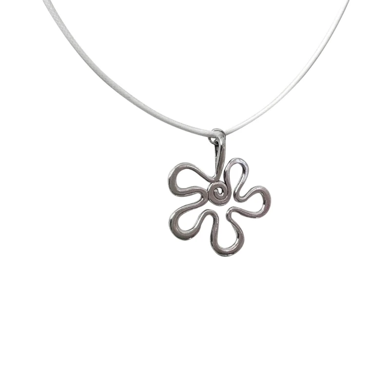 Ретро плетеная восковая веревка с большим цветком женское ожерелье в стиле