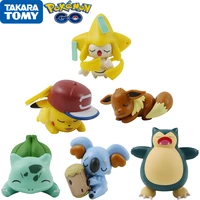 6pcsset pokemon sleep anime figure kawaii pikachu jirachi bulbasaur starry dream series action doll model children toy gift
